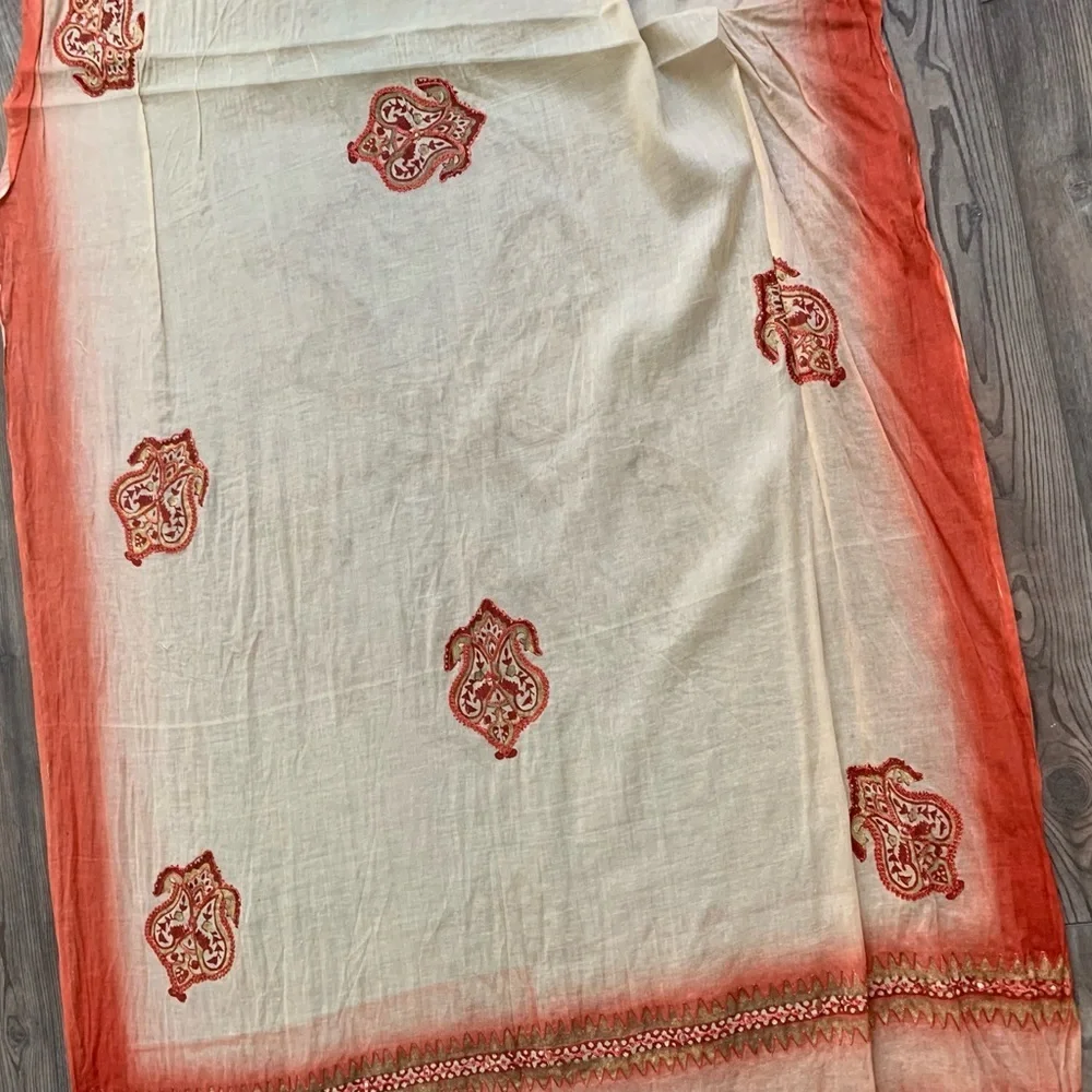 Orange and Cream Patterned scarf